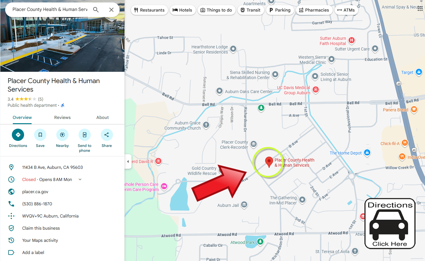 Placer HHS Map To Meeting Location