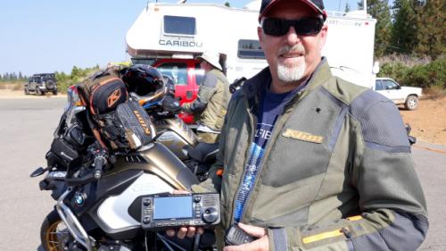 Showing off the ride and his gear at the California QSO Party (2020).