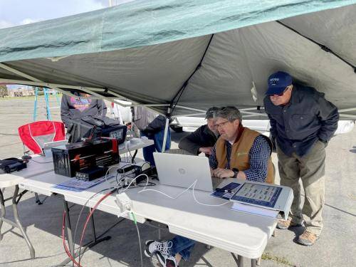 Orion with the 2022 extra license class at the GOTA lab.